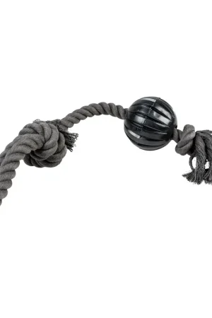 Weekendaanbieding Duvo+ Eco Touw 2 Knopen, Lus & Rubber Bal 58x8,5x8,5 cm Zwart